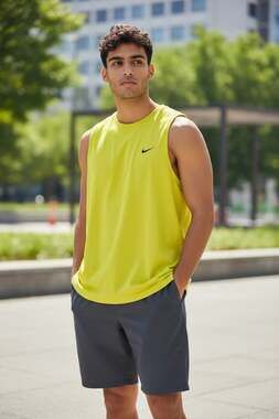 Nike vintage 90’s Men's Volt Green ‘Just Do It’Tank Top 2X